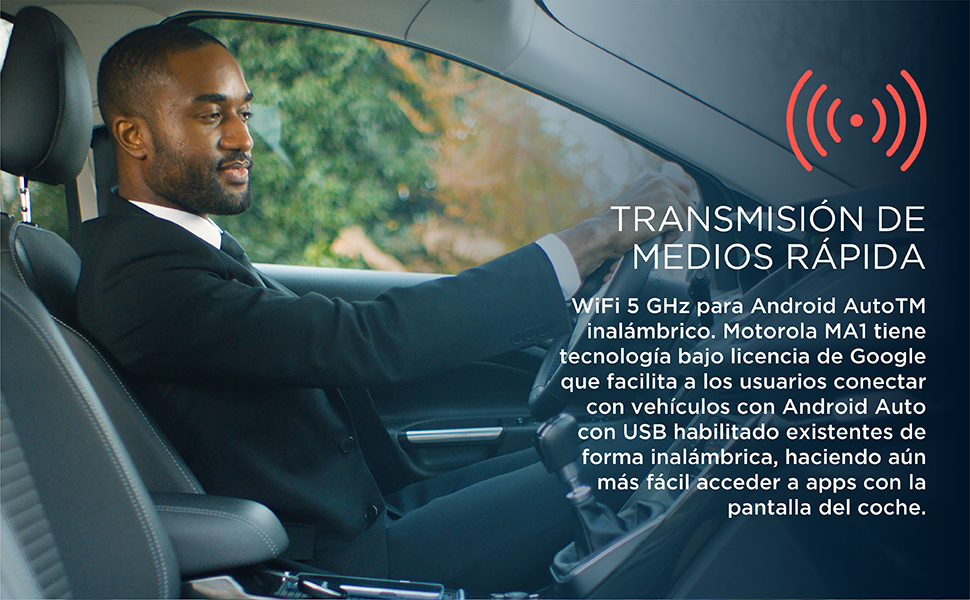 Motorola MA1 Android Auto Adaptador conexión instantánea con fácil