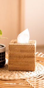 rattan tissue box cover