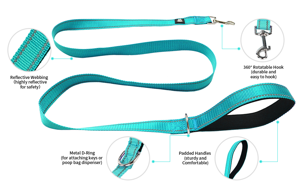 NESTROAD Reflective Dog Collar and Leash Set,Soft Neoprene