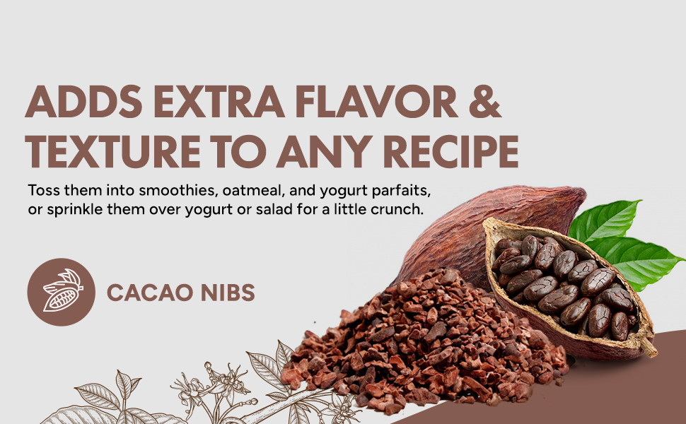 Rootalive Organic Raw Cacao Nibs, Premium Cocoa Nibs, Raw Cacao Nibs