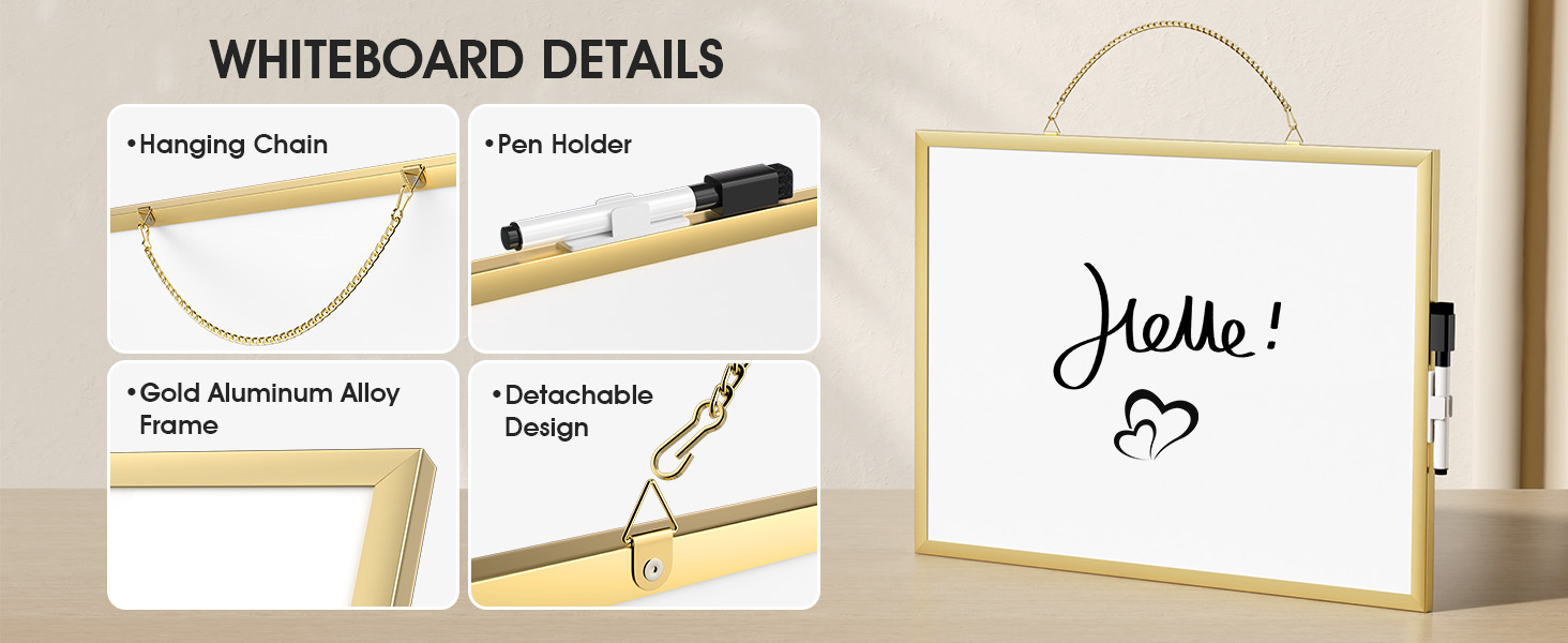 gold white board