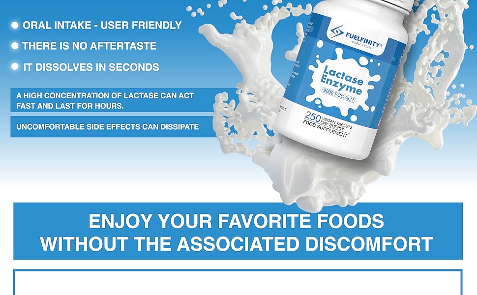 Efficient Lactase Tablets 250 Days Supply Lactose Intolerance