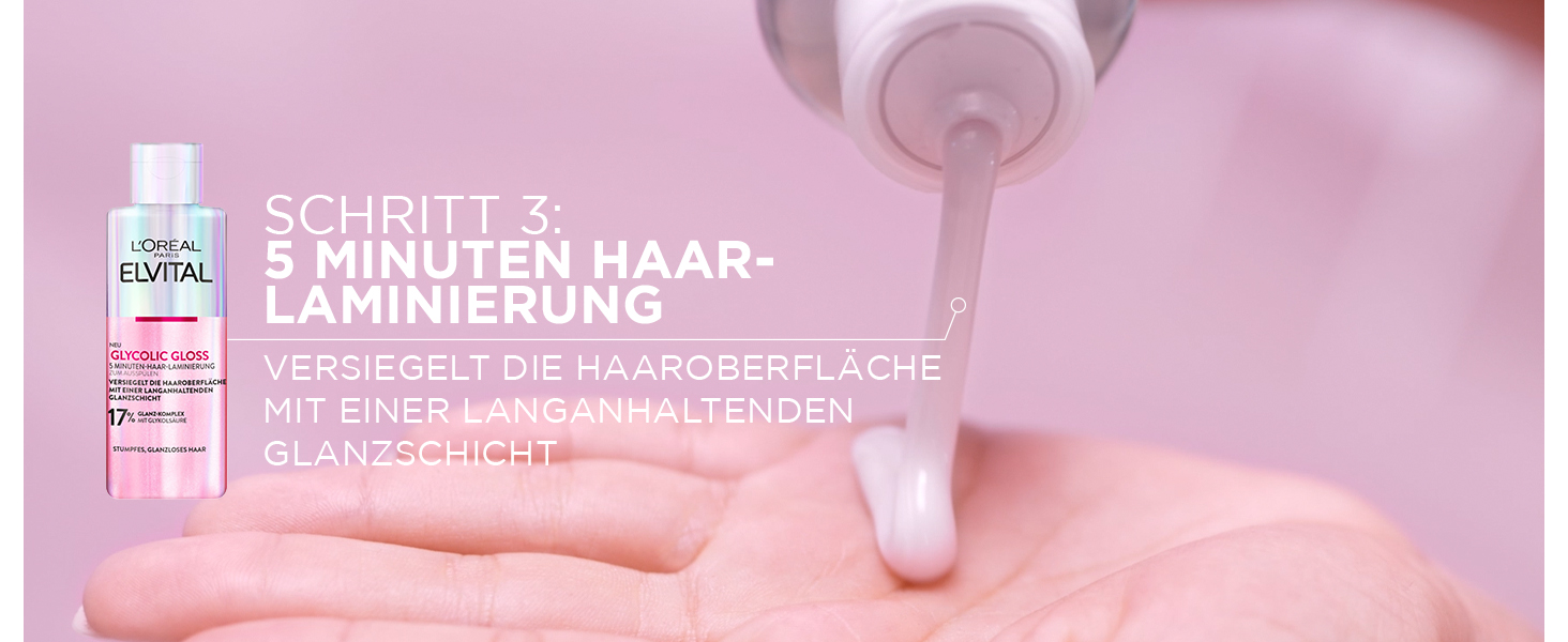 glycolic gloss 5 minuten laminierung versiegelt die faser mit einer glanzschicht