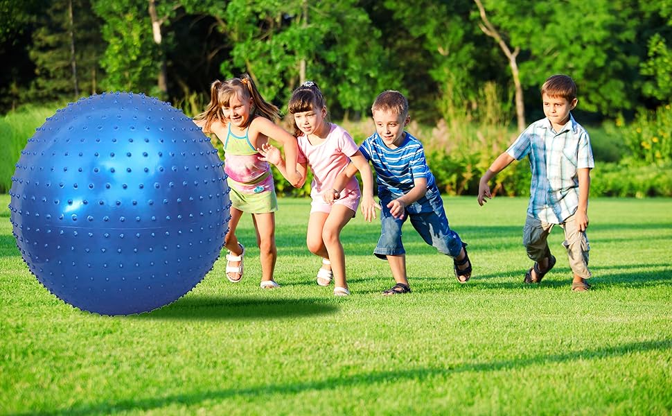 Large Sensory Massage Balls for Kids, 85cm Bouncy Yoga Balls, Big Inflatable Exercise Ball