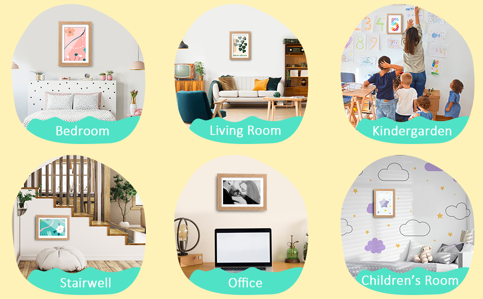 Kids artwork display frame for wall