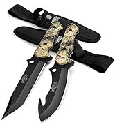 Mossy Oak 2-Piece Hunting Knives Gut Hook Set with Sheath Fixed Blade Stainless Steel Blades