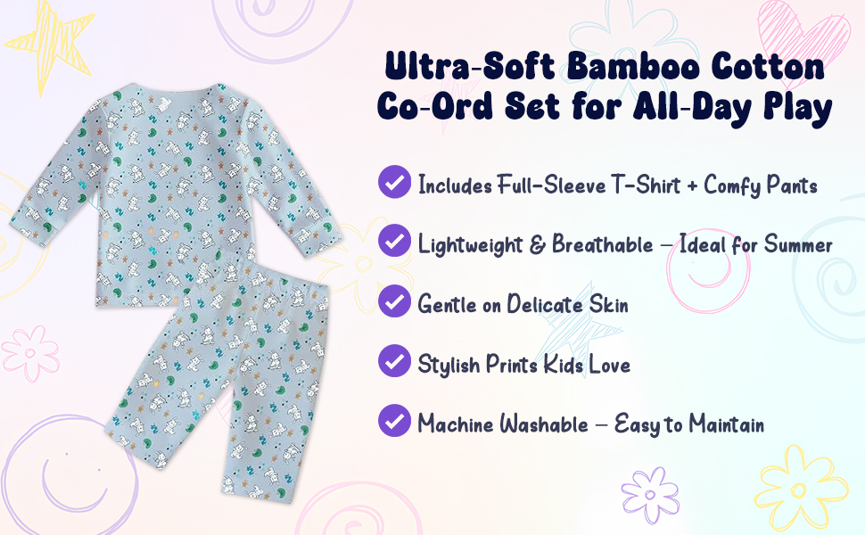 Bamboo Cotton Co-Ord Set | Ultra-Soft &amp; Breathable Summer Clothes SPN-MC368P