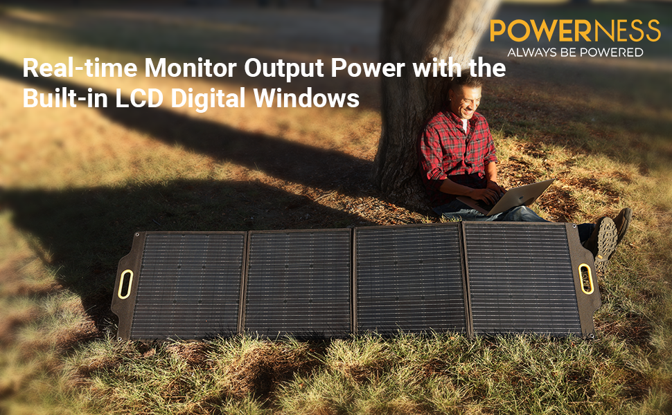 Powerness 200 Watt Portable Solar Panel with Patented LCD Digital