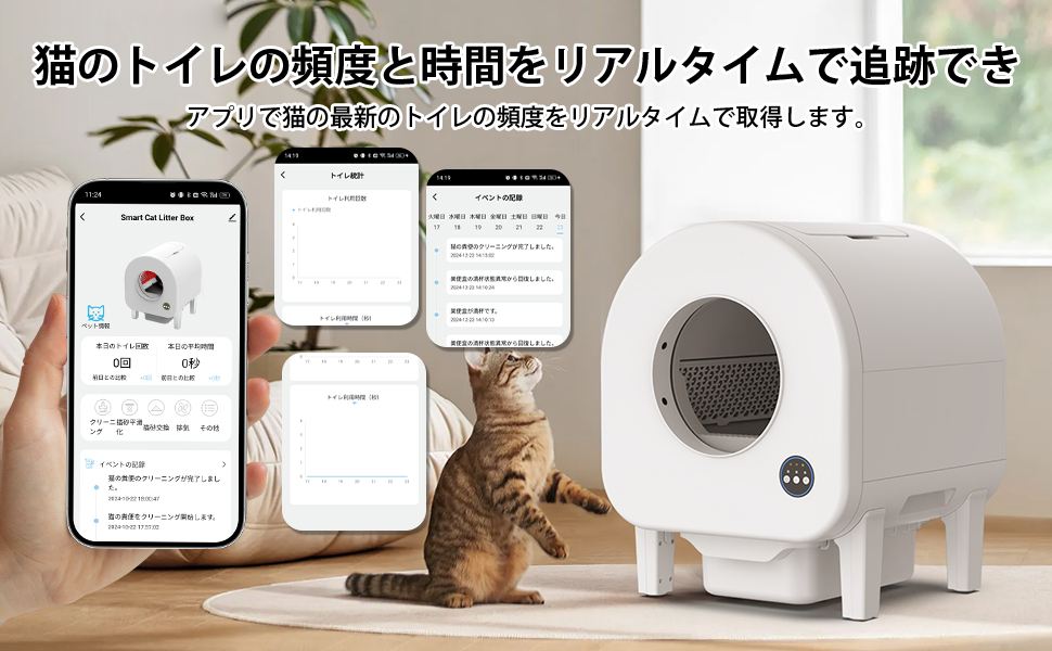 Amazon | 猫 トイレ 自動 全自動猫トイレ 多頭飼い対応 多重防護 安全