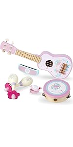 Pink toddler guitar set