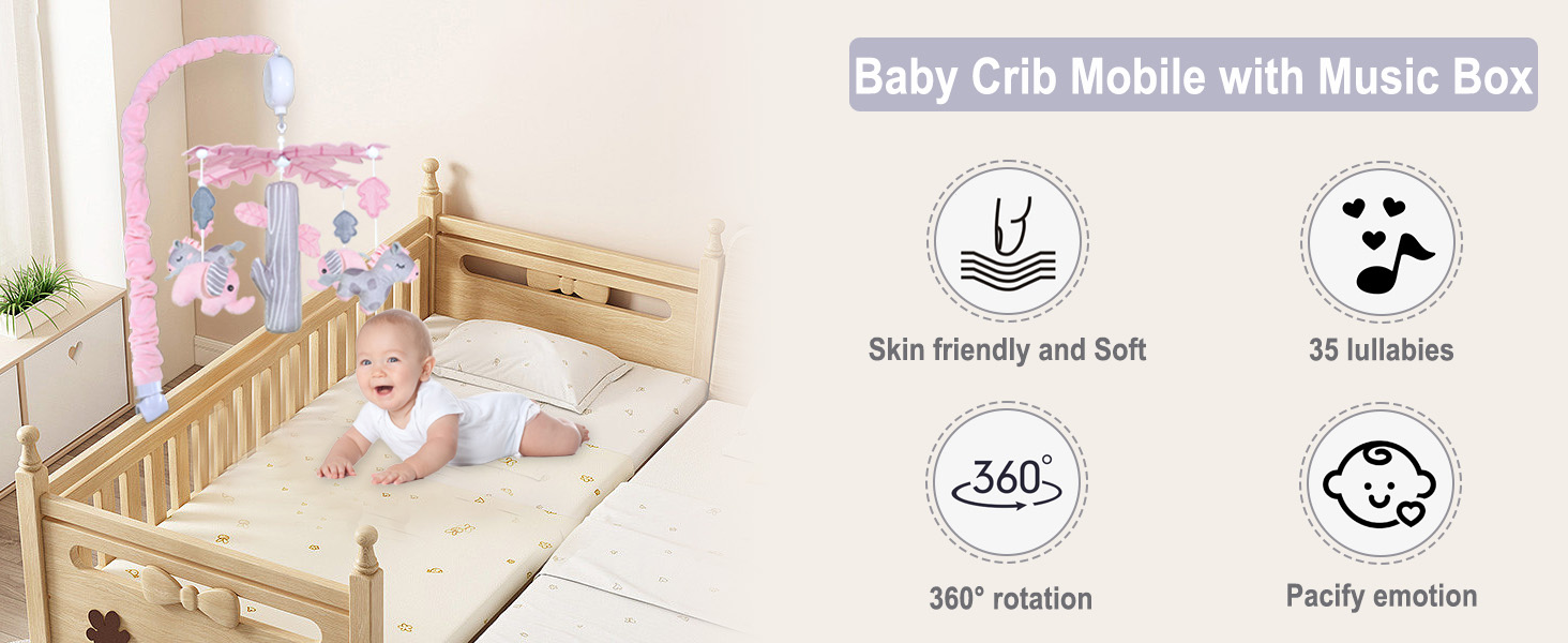Baby Crib Mobile with Music Box