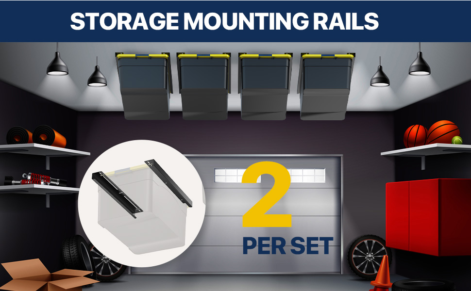 4 Bins Overhead Garage Storage Racks for Utility Bins,Heavy