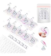 MelodySusie Nail Stand for Press Ons, White Shiny Acrylic Magnetic Base for Painting Display with...