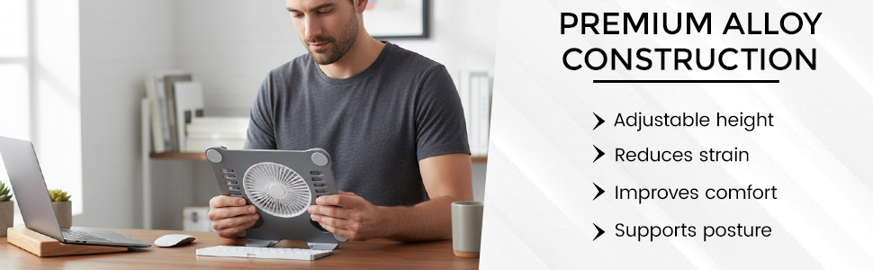 Z17 Portable Laptop Stand, Ergonomic Adjustable Alloy Laptop Riser, Foldable Stand, Height Adjustable, Anti-Slip Design, Lightweight, Ideal for Work, Study, and Travel 25 SPN-MX9E8