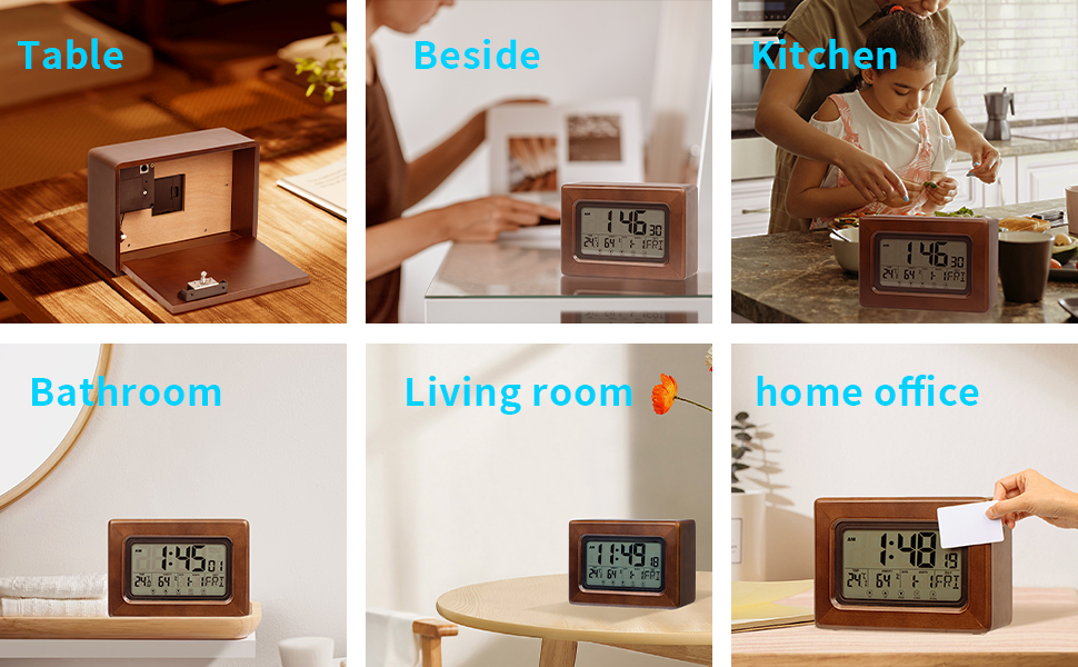 Securaiser Alarm Clock Gun Safe with Hidden Storage, Diversion Safes with RFID Lock, Battery