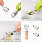 Baby fork and spoon Set is for self-feeding easilly,fork pasta&fruit,scoop staple food &soup