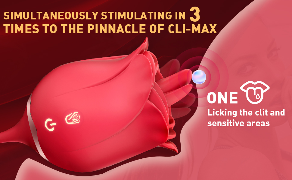 Unique Rose Design Tongue Licking Vibrator