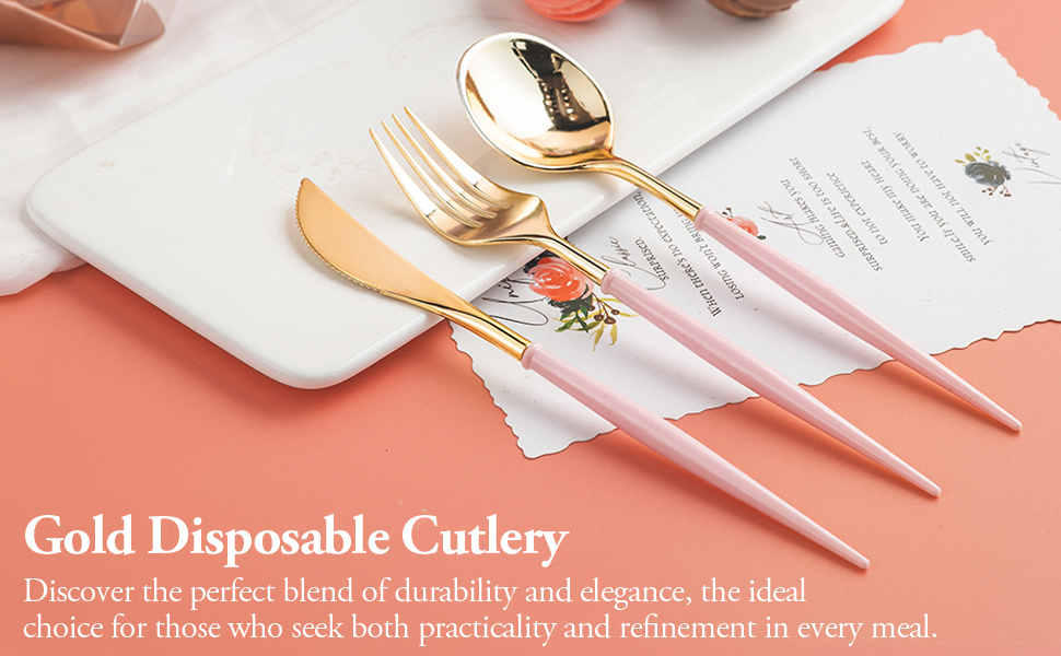 GOLD PLASTIC SILVERWARE