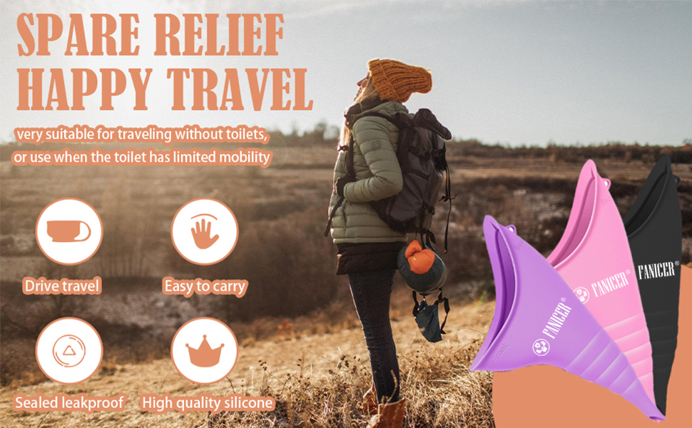 Yagaspantery Female Urinal, Reusable Female Urinal Women, Travel Urination Device w/Carry Bag, Reusable & Portable Funnel for Women for Travel, Road Trip, Camping & Hiking Essentials for Women 8 Female Urinal