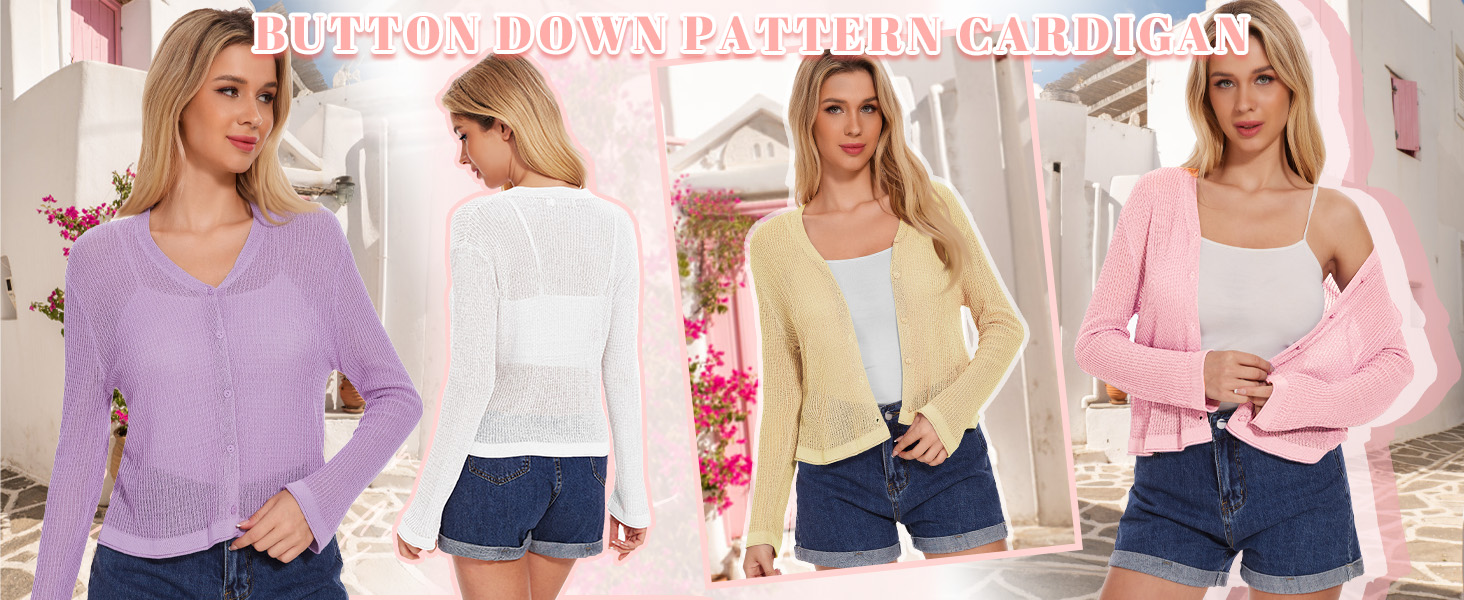 Button Down Pattern Cardigan