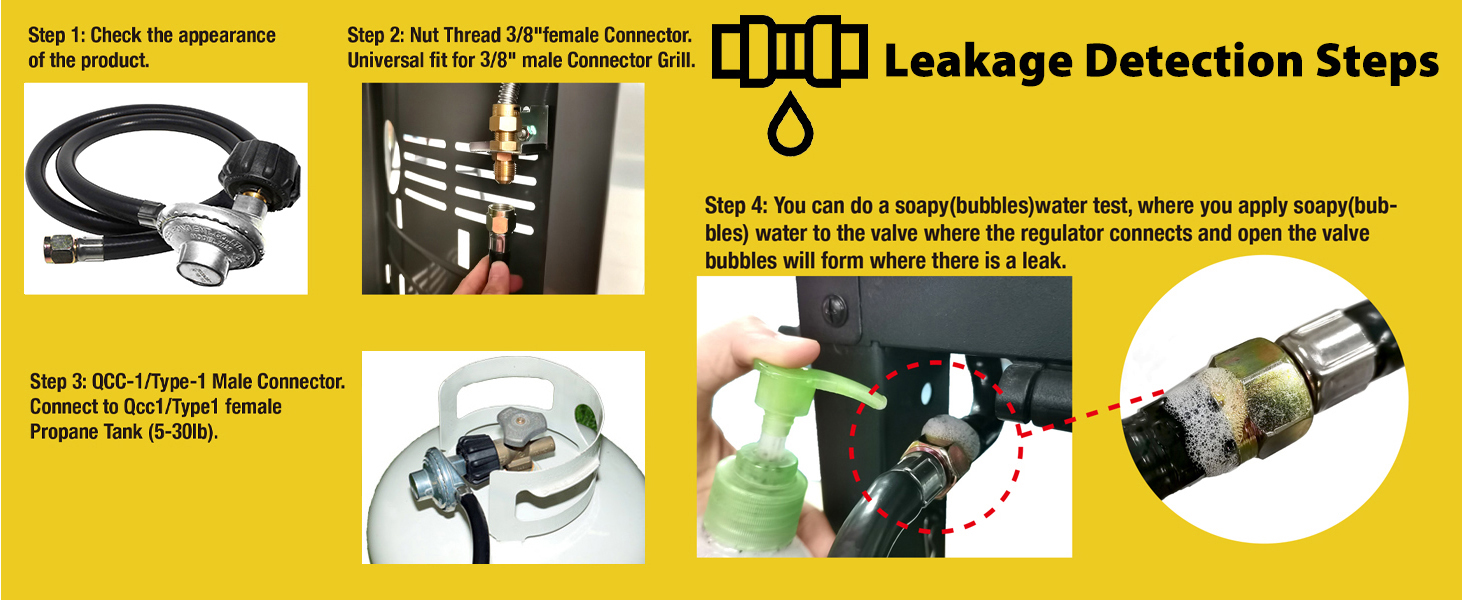 gas propane regulator with hose