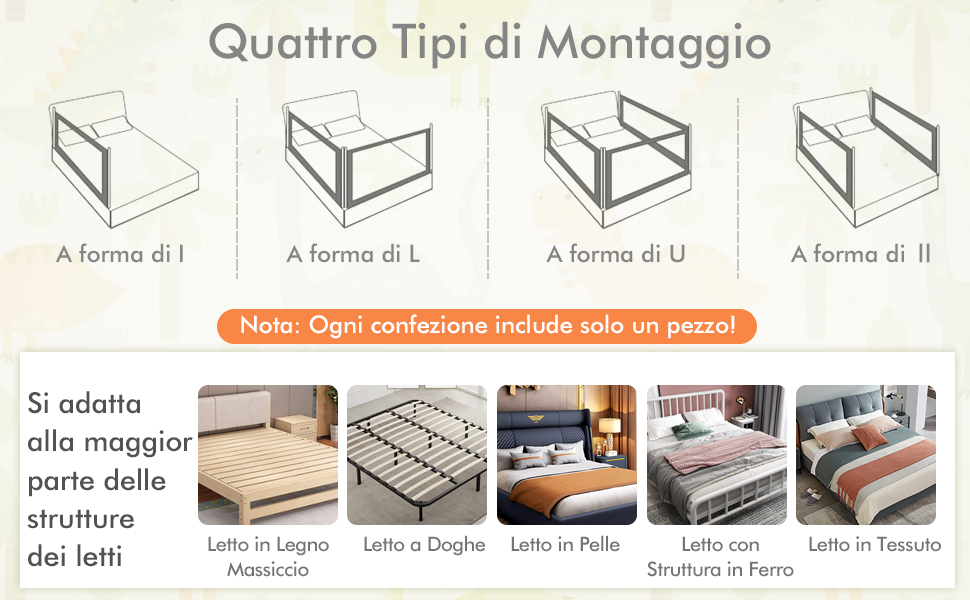 COSTWAY Barriera Letto Per Bambini, Sponda Di Sicurezza Con Doppio Blocco Di Sicurezza Per Bambini, Con Sollevamento Verticale, Lunghezza 174 Cm (Grigio) 15 5