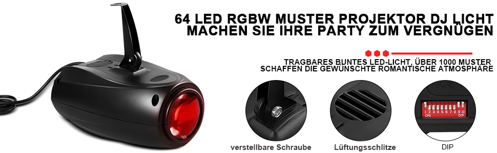 64 Φως σκηνής LED RGBW μοτίβο προβολέα Φως DJ