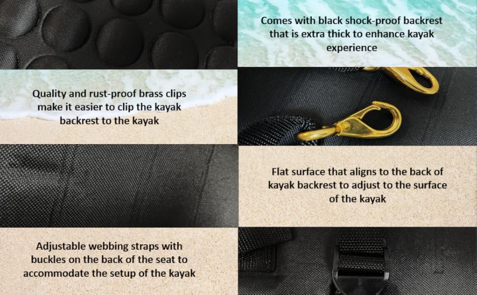 kayak seat, padded, black, contour, marine, comfortable