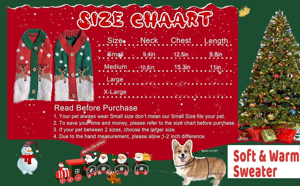 2Pack Reindeer Dog Christmas Sweater Snowflake Dog