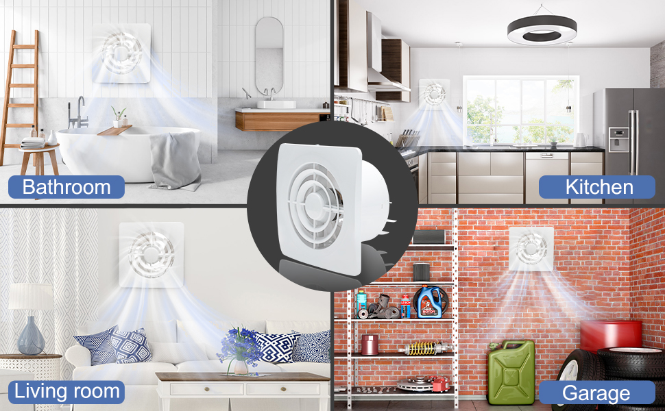 Fanspex 6in Window Exhaust Fan for Bathroom, 17W Wall Mount Small Ventilation Fan