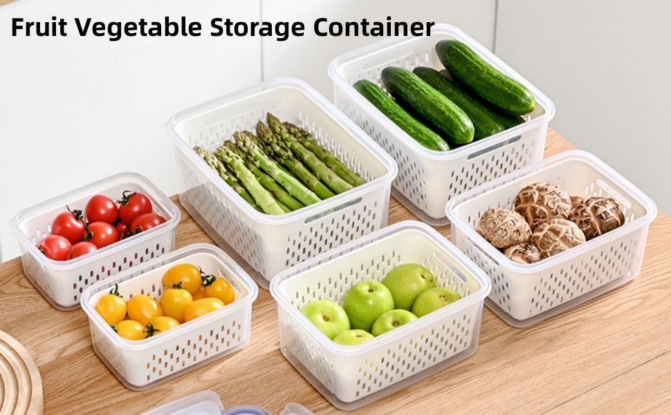 Fruit Vegetable Storage Containers 3 Pack Food Storage