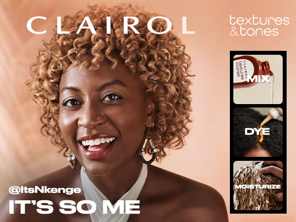 Clairol Textures & Tones Permanent Hair Dye, Mix, Dye, Dry, It's so Me, For Textured Hair
