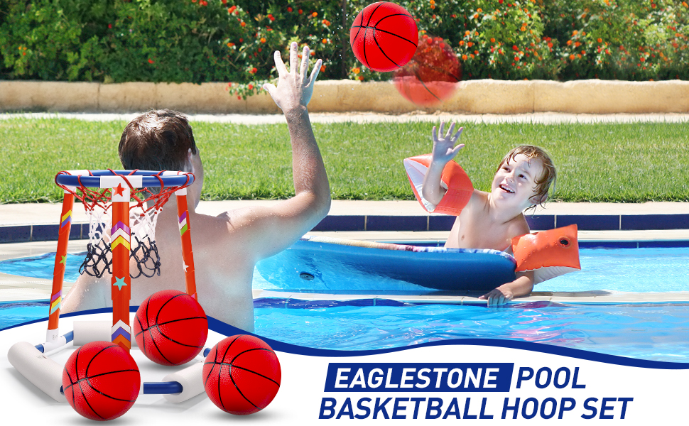 EagleStone Swimming Pool Basketball Hoop Toys, Floating Basketball Hoop