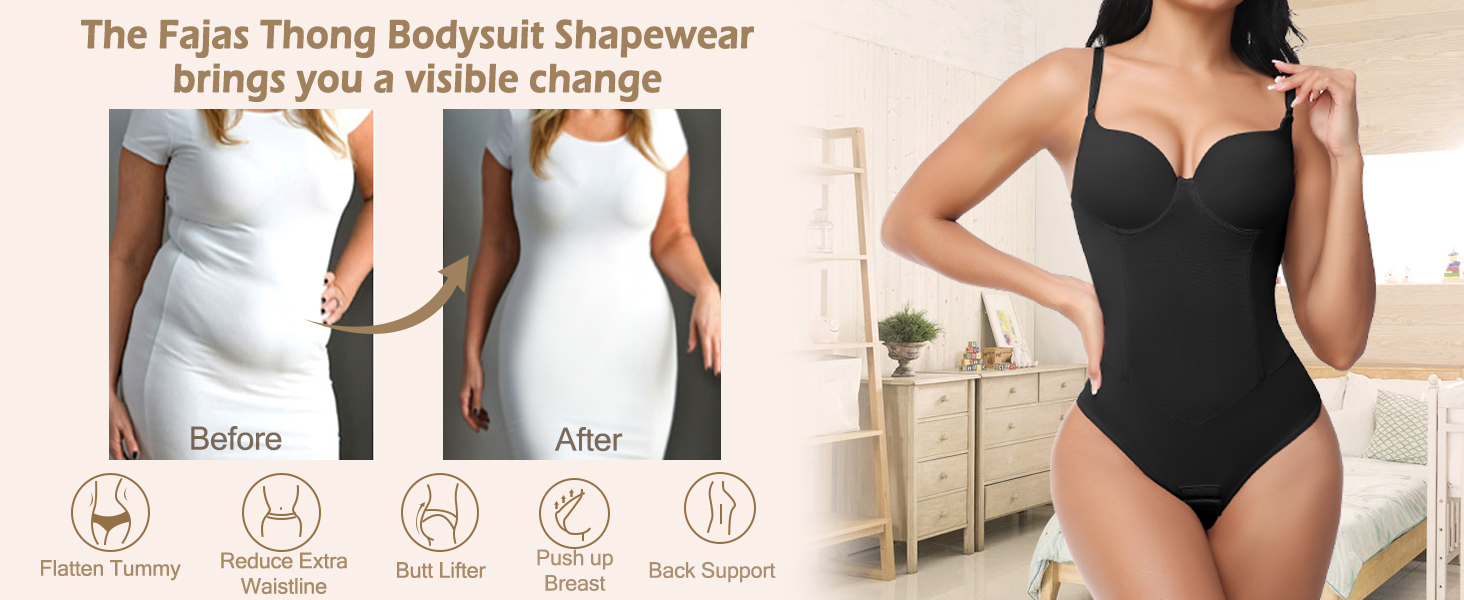 Tummy Control Shapewear for Women Body Shaper Low Back Shaper