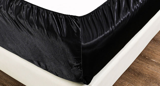 Black Satin Silk 6 PCS Duvet Cover