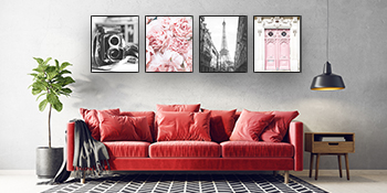 fashion wall art trendy gallery wall vintage pink pictures
