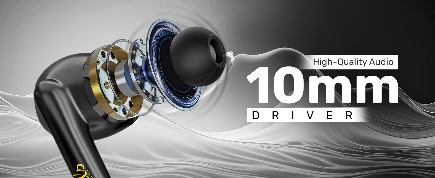 10mm driver earbuds airbuds by voods