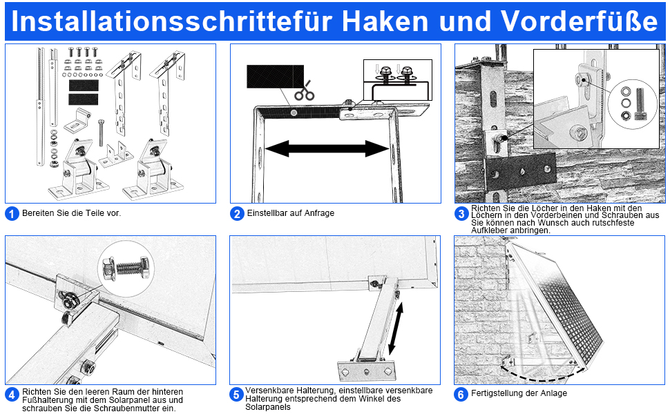 Solarpanel Halterung Haken Balkon