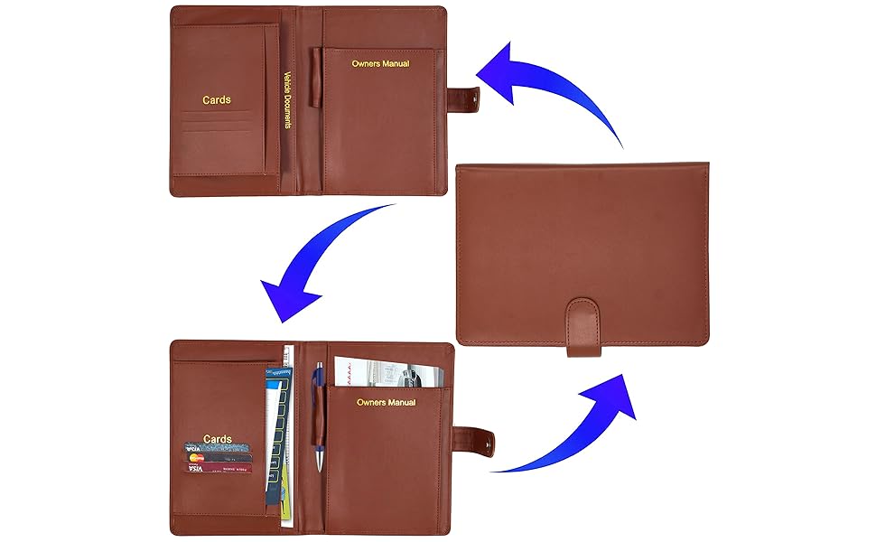 Storite Car Document Holder, Vehicle Document Storage Wallet for