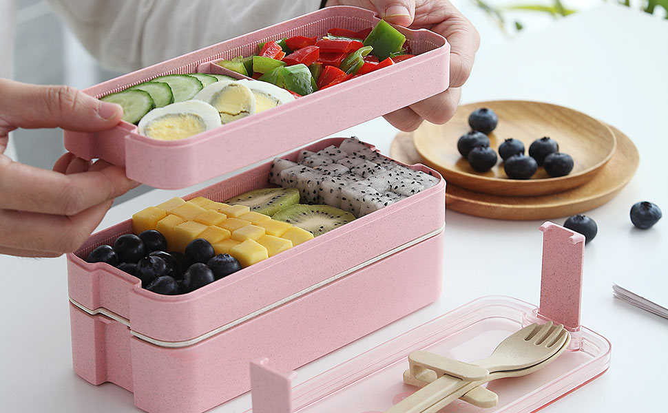 FINSYBO 3 pack Bento Box for Kids and Adults,3In1
