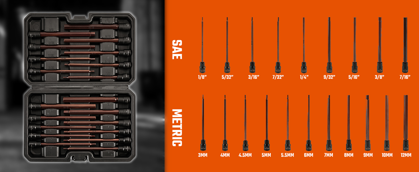 Long Hex Bit Socket Set
