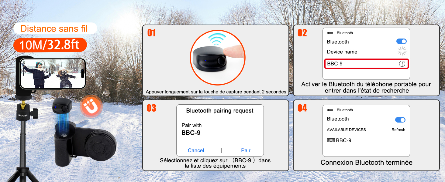 Magnétique Téléphone Capgrip avec Sans Fil Obturateur Télécommande