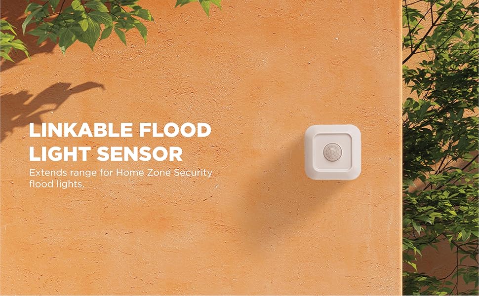 Home Zone Security Linkable Flood Light Sensor, Extends Range of Home