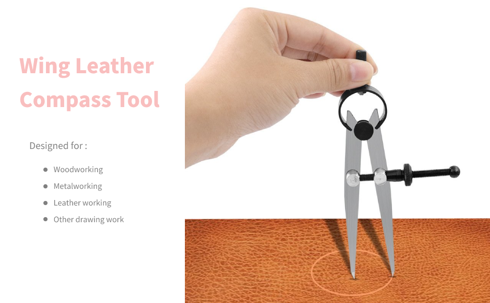 Compasses Dividers 4 inch Adjustable Leather Compasses Lockable Steel