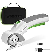 WORKPRO Cordless Electric Scissors, 4V Rechargeable Powerful Shears Cutting Tool for Fabric, Leat...