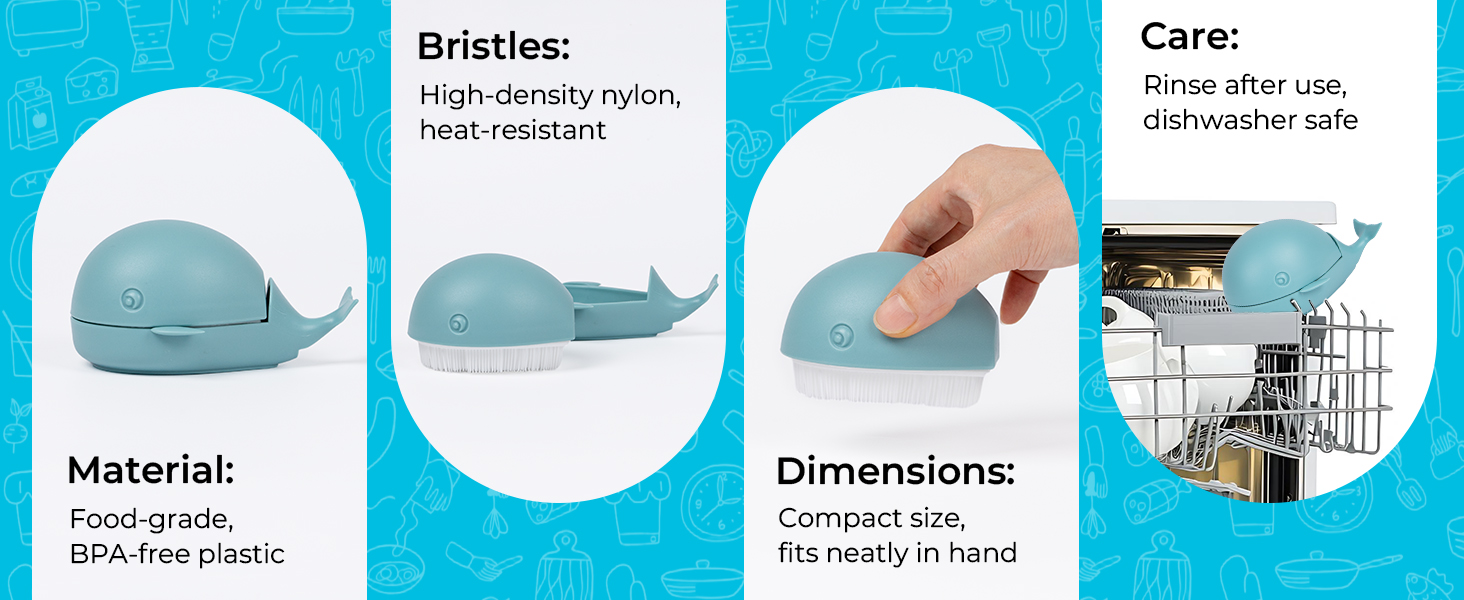 Whale dish brush