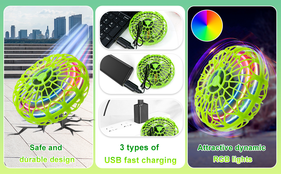 BIBIELF Flying Ball Toys Drone for Kids Hand Operated UFO