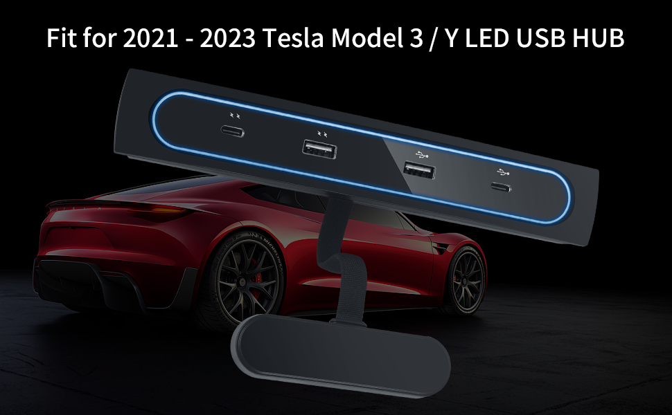 Tesla Model 3/Y USB Hub Accessories Wonarby Phone Charger