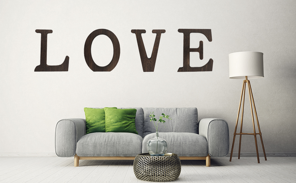 agreenworld Large Wood Letters for Wall Decor, Rustic 3D