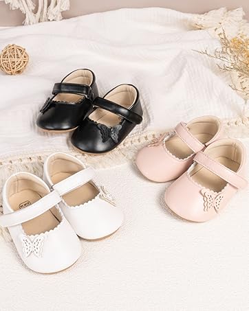 Infant Baby Girls Mary Jane Shoes Bowknot Princess Wedding Dress Flats Shoes